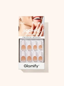 ABNY ICONIC FRENCH GLAMIFY 10 DAY WEAR 24 NAILS COFFIN LONG #NTIF03 - Picture 1 of 5