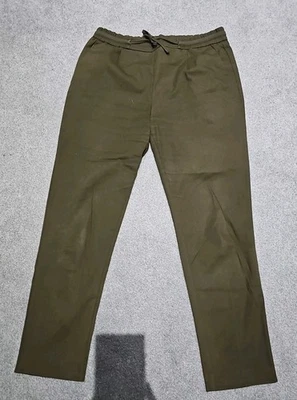 Khaki Green Elasticated Waistband Trousers, Zara, Size M Medium Pleated Leg - Image 1 of 4