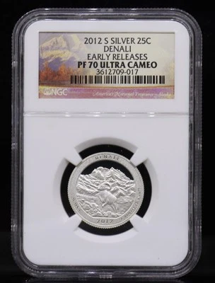 2012-S ATB Denali Silver Quarter NGC PF70 Ultra Cameo - Image 1 of 4