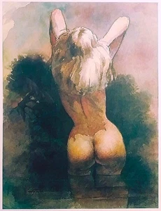 FRAZETTA "NUDE BATH" OOAK LIFESIZED 9x12" FOTODRUCK VINTAGE BRANDNEU, NEUWERTIG - Bild 1 von 17
