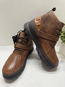 Polo Ralph Lauren Oslo Low Hydroguard Waterproof Leather Men's Boots Brown 11D - Picture 1 of 8