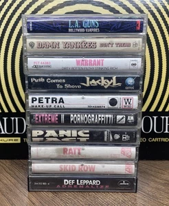80s Rock Metal Cassette Lot 10 Warrant Skid Row Ratt Def Leppard Jackyl LA Guns - Bild 1 von 11