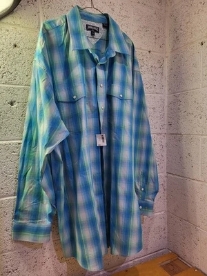Panhandle Slim Men's 2XL Blue /Plaid Pearl Snap Western Shirt Cowboy XXL EUC . - Image 1 of 4
