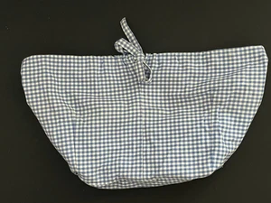 Pottery Barn Kids Sabrina Hanging Basket Liner Small Blue Gingham Check Cotton - Picture 1 of 3
