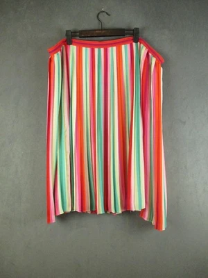 J.Crew Skirt Womens 20 Multicolor Rainbow Stripe Lined A-Line Plus Size Flowy - Image 1 of 4