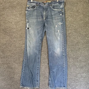Big Star Pioneer Mens Bootcut Jeans 36R Blue Distressed 5 Pocket Stretch Denim - Picture 1 of 13