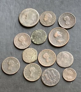 Georgian Copper Coins (13) Norwich Token Penny, Half, George III II Job Lot Sun4 - Picture 1 of 11