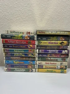 Vintage VHS Movie Lot Of 20 Kids Fantasy Disney Cartoon Peter Pan Lion King - Picture 1 of 3