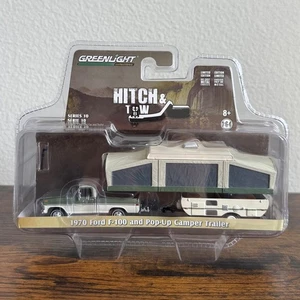 Greenlight 1/64 Hitch & Tow 1970 Ford F-100 & Pop-Up Camper Trailer CARD DAMAGE - Picture 1 of 10