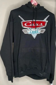 Disney Parks Pixar Cars Land Freizeitpark bestickt schwarz Hoodie Größe Large - Bild 1 von 8