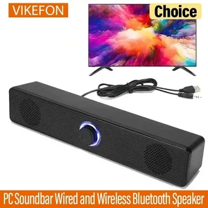 PC Soundbar Wired and Wireless Bluetooth Speaker USB Powered Soundbar for TV Pc - Picture 1 of 8