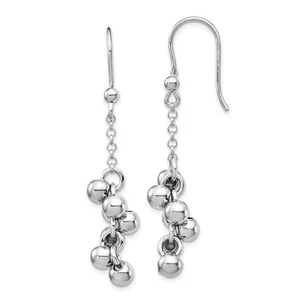 Sterling Silver Rhodium-plated Beads Dangle Earrings Mother's Gift Mother Gift - Picture 1 of 4