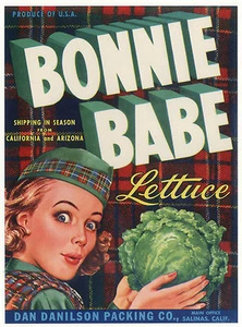 *Original* BONNIE BABE Scotland Girl Plaid Lettuce Crate Label NOT A COPY! - Picture 1 of 1