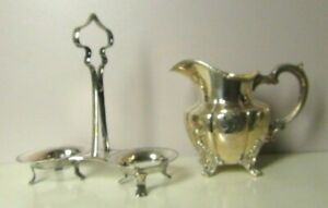 Silver Plate; 19th Century Elkington Dish Holder & Gilded Sauce jug