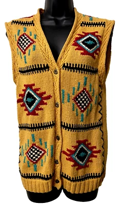 Cambridge Dry Goods Southwestern Aztec Sweater Vest S/M - Image 1 of 4