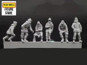 Resin Modellbausatz 6 Wintersoldaten Panzerbesatzung WWII im Maßstab 1:72 unbemalt - Bild 1 von 2