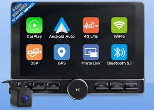Eonon 2DIN Android 13 8+128 8-Core 10.1" CarPlay Car Stereo Radio Head Unit DAB+ - Picture 1 of 29