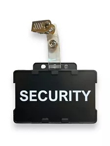 Security Printed Card/Badge with Double-Sided Black ID Card Holder, Croc Clip - Picture 1 of 1