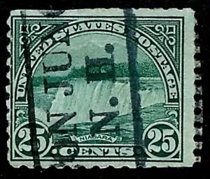 US 568 25c Niagara Falls USED F/VF VLH Perf 11 1925 Hand Cancel N.H. USA - Picture 1 of 2