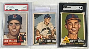 3 Card 1953 Topps high # hi lot Janowicz 222 & PSA RCs H. Haddix 273 Bolling 280 - Picture 1 of 13