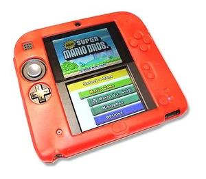 Red Soft Silicone Gel Cover Case for Nintendo 2DS Console UK Seller - Picture 1 of 3