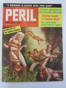 Peril Magazine v.4 #6, Dec. 1958 FN Jungle Goddess Snake Attack Cover - Picture 1 of 8