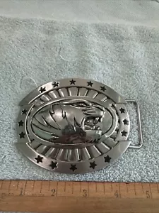Tiger MIT STERNEN silberfarbene Vintage Gürtelschnalle NEW OLD STOCK - Bild 1 von 1