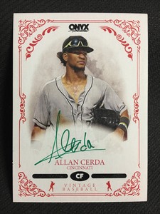 2022 Onyx Vintage Baseball Base Auto Green Ink #OA-AC Allan Cerda /50