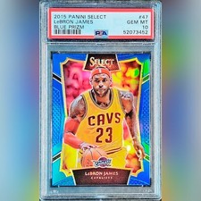 LeBron James 2015-16 Panini Select Blue Prizm Refractor /249 PSA 10 Gem Mint