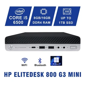 HP EliteDesk800 G3 Mini i5-6500 3.20GHz,Up to 16GB RAM,Up to 1TB SSD,Winsows 11 - Afbeelding 1 van 6