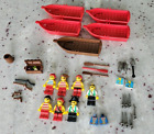 Lego Vintage Lot: Minifigs Pirates, Captain, Boat, Map, Parrots, Flags, Treasure