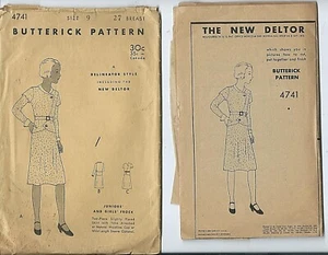 B 4741 sewing pattern 20's stylish FROCK Dress sew Girl size 9 complete original - Picture 1 of 1