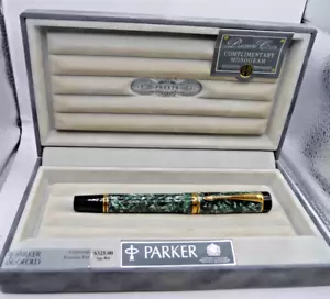 Parker Vintage Marble Green Duofold Centennial Fountain Pen-18k medium-new - Picture 1 of 10