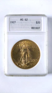 1927 $20 US Gold Saint Gaudens Coin ANACS RD1607 - Picture 1 of 3