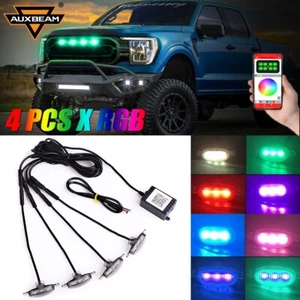 4PCS RGB LED Grille Lights Raptor Style APP Control for Chevy Silverado 1500 - Foto 1 di 12