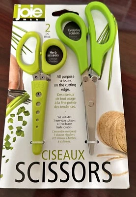 Joie MSC- Pack Of 1 Herb Scissors & 1 Everyday Scissors New In Sealed Package - Image 1 of 3