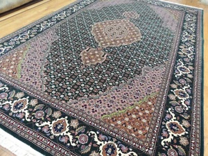 6x9 Tabrize Mahi Oriental Area rug wool SILK Purple Green Rust Blue Pink - Picture 1 of 13