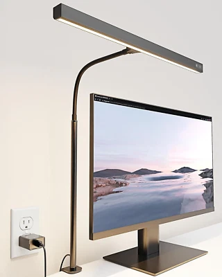 LED Desk Lamp for Office Home, Eye-Caring Desk Light with Adjustable Gooseneck, - Image 1 of 4