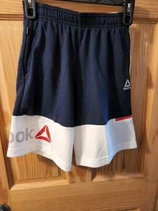 Reebok Youth Star Shorts Navy/White Sz S 6/7 Athletic Brand New w Tag - Picture 1 of 9