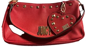 Borsa a mano Juicy Couture Baguette donna rossa classica 18” tracolla cuore rosso pendente - Foto 1 di 4