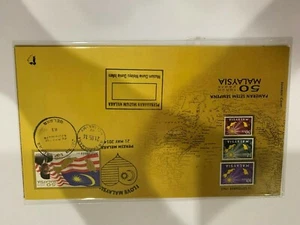 2014 love 50 malaysia series melaka 21-22-May fdc with steel cache.b - Picture 1 of 2