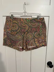 J.Crew Multi-Colored Paisley Printed 100% Cotton Shorts- 10 - Picture 1 of 7