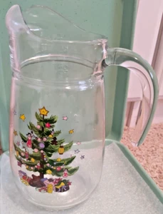Spode Christmas Tree Glass Pitcher Clear 10.25" TALL 2.5 QT? STAR ON TOP - Picture 1 of 4