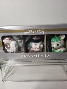 Christopher Radko Shiny Brite 3 Glass Christmas Ornaments Santa Snowman Reindeer - Picture 1 of 7