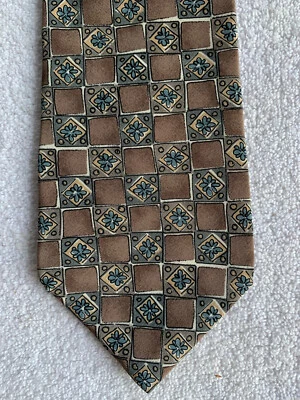 "Corbata Erreuno Milano 100 % seda italiana para hombre geométrica 59 X 3,75"" multicolor" Foto 1 de 4