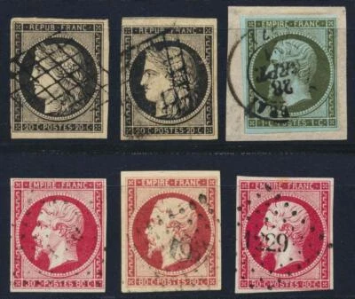 FRANCE 1849-53 , $$$, nice Collection of better Inperforate Ceres + Napoleon !! - Image 1 of 2