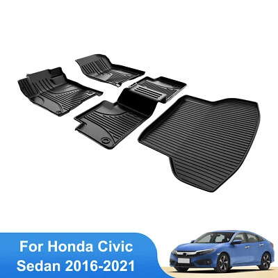 TPE Floor Mats & Cargo Liner For Honda Civic Sedan 2016-2021/ Civic Si 2017-2021 - Изображение 1 из 4