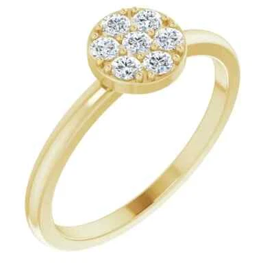 Diamond Stackable Cluster Ring In 14K Yellow Gold (1/5 ct. tw.) - Image 1 of 4