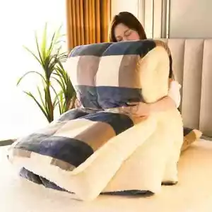 Plaid Super Thick Warm Blankets Winter Autumn Milk Fleece Duvet Thicken Warmth - Picture 1 of 29