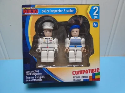 MAKE-IT BLOCKS POLICE INSPECTOR & SAILOR MINI FIGURES NIB GREENBRIER INTL - Image 1 of 4